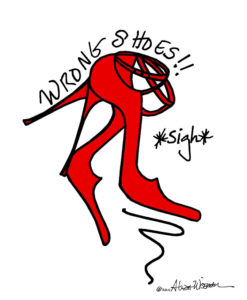 Wrong Shoes illustration ©2011 Aliza Wiseman All Rights Reserved